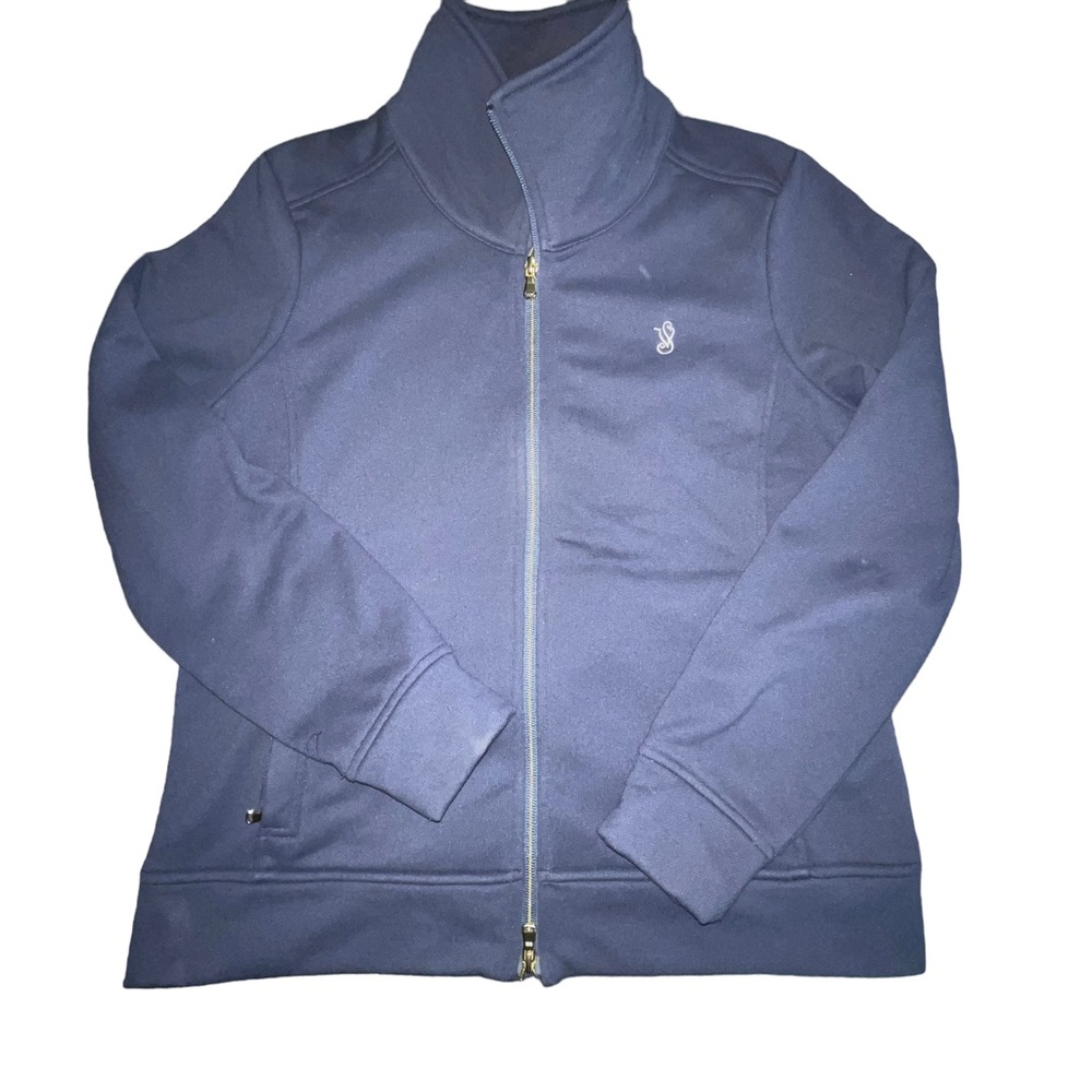 Fairway & Greene Ladies Zip Up Fleece Golf Jacket Size large Blue/Grey Golfing